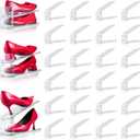 Shoe Slots Organizer, 24 Pack Transparent Shoe Stackers for A Pair of Shoes, 3 Levels Adjustable Doulbe Deck Shoe Holder 50% Space Saver for Closet Organization