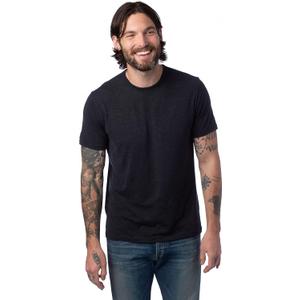 Alternative Men's Shirt, Modal Short Sleeve Tri-Blend Crewneck Tee (Black, S)