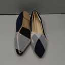 MUSSHOE Ballet Flats for Women Comfortable Women's Flats Memory Foam Slip on Pointed Toe Flats Shoes Women, Navy Bow, Size 10