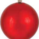 Vickerman 4" Red Shiny Ball Christmas Ornament, Shatterproof UV Resistant Plastic, Set of 6 for Christmas Tree Decor - Floral Wire for Reliable Hanging.