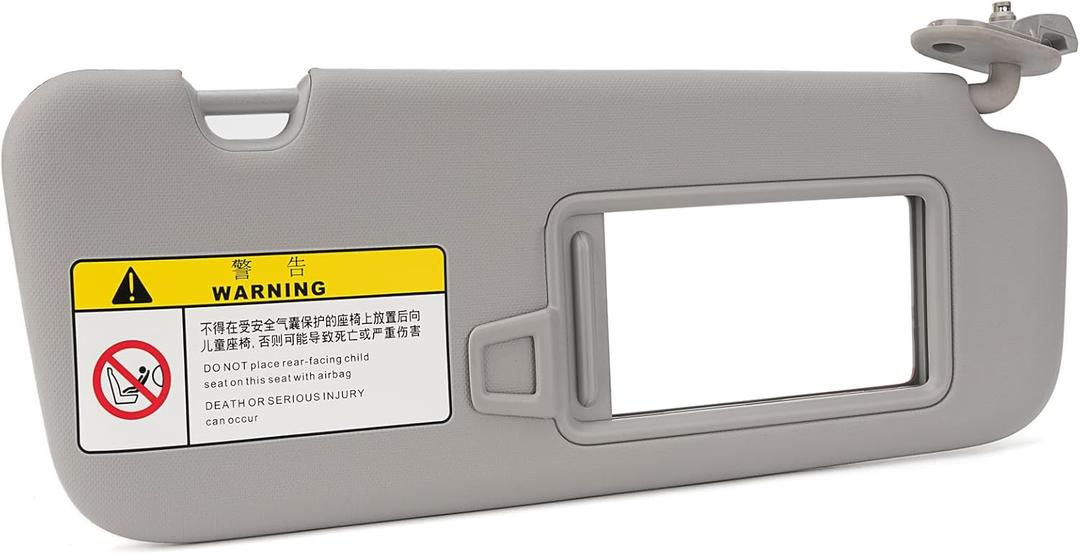 Right Passenger Side Sun Visor Compatible with 2016 2017 2018 2019 Hyundai Elantra AD Replaces # 85220-F0100TTX Gray