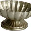 Fenteer Metal Vase Footed Bowl Vase Home Decor Wide Mouth Flower Pot Table Centerpiece for Wedding Events Indoor and Outdoor Holiday, 18x10cm