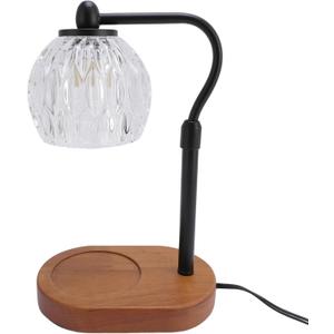 Candle Warmer Lamp with Timer, Decorative Dimmable Candle Warmer Wood Base for Living Room (US Plug 110V)