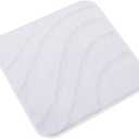 KAMA BRIDAL Microfiber Bath Mat Non-Slip Bathroom Floor Rugs Fast Water Absorbent Shower Mat Ultra Soft Bath Rug Anti-Slip Backing Machine Wash White 12x12