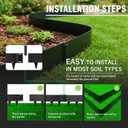 Metal Landscape Edging 20FT 8 Tall Galvanized Steel Garden Border with Built-in Spikes & Connector Pins, No Dig Flexible Lawn Edging for Landscaping, Yard, Walkways & Flower Bed