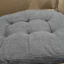 Juexica 4 Set Outdoor Patio Chair Cushions Corduroy Seat High Back Tufted Pillow Replacement Rocking Patio Chair Pads for Outdoor Indoor Home Office(Dark Gray)