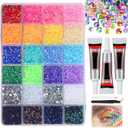 Colorful DIY Resin Rhinestone Kit for Bedazzling,Resin Jelly Rhinestones for Bedazzling,Multicolor Flatback Gems for Diamond Art 3Pcs Jewelry Glue for Bedazzled Nail Art (24000)