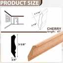 DoubleFill 2 Pack Solid Cherry Hardwood Crown Molding Trim 47'' x 3/4" x 3-5/8" Real Wood Colonial Ceiling Molding, Unfinished & Stainable, Easy Install, Alternative to Foam & Plastic Trim, 94" Total