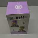 DIY Flower Building Toy Sets Miniature Cherry Blossom Tree House Building Kit, Purple & Yellow Sakura Flowers, Building Blocks Set for Adults & Girls - Bonsai Tree Model with Dust Cover