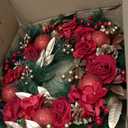 26 Inch Artificial Christmas Wreath for Front Door Christmas Wreath with Norfolk Pine Cones Berries Gold Leaves Red Flower and Ornaments Winter Wreaths for Xmas Home Decor Holiday Indoor Outdoor Party