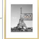 upsimples 16x20 Picture Frame, Display Pictures 11x14 with Mat or 16 x 20 Without, Wall Hanging Poster Frame, Gold, 1 Pack