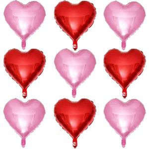 Red Heart Shaped balloons Pack of 10, 18 Inch Love Valentine Balloons Pink Heart Romantic Balloons For Valentines Day Propose Marriage Wedding Bridal Shower Engagement Party Decorations