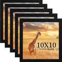 10 x10 Picture Frame Set of 5, Black Wooden Frame 10 x10 Square Wall Gallery Poster Photo frame with Durable Shatter Resistant Plexiglass for Wall Hanging best gift