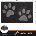 PURRUGS Dirt Trapping Door Mat 32" x 47", Non-Skid/Slip Machine Washable Microfiber Entryway Rug, Dog Doormat, Super Absorbent Welcome Mat for Muddy Wet Shoes and Paws, Charcoal