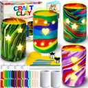 MHMYDIS Make Your Own Clay Luminaries - Arts and Crafts kit for Boys Girls and Teens Age 6 7 8 9 10 11 12 Year Old and up - Creative Clay Lantern Toys for 8-12 Year Olds (Large)