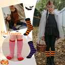 Century Star 4 Pairs Kids Child Soccer Socks Toddler Cotton Soccer Socks Stripes Knee High Soft Tube Socks Boys Girls (L)