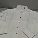 J.VER Men's Tuxedo Shirt Formal Dress Shirt Pleated Long Sleeve Button Down Shirts for Prom Party Wedding (Medium, White)