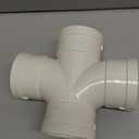 3-Inch 4-Way Double Sanitary Tee Pipe, PVC DWV Fitting for Drain/Sewer/Waste/Vent Systems, Corrosion-Resistant & Leak-Proof Double Socket Connection