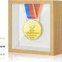 5x5 Mini Shadow Box Display Case Picture Frame with Soft Linen Back,Small Wood Color Shadow Box 5x5 for Flowers Medal Display Case Jersey pet Graduation Memorabilia Baby Ltems Crafts Photos