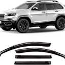 CLIM ART in-Channel Incredibly Durable Rain Guards for Jeep Cherokee 2014-2023, Dark Smoke Car Accessories, Vent Window Visors, Vent Deflector, Original Window Deflectors, 4 pcs - 614031
