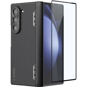 Nillkin for Galaxy Z Fold 6 Case with Hinge Protection, Built-in Screen Protector, Matte PC Cover with Metal Camera Lens Protector, Slim Fit Protective Phone Case for Samsung Galaxy Z Fold 6, Black
