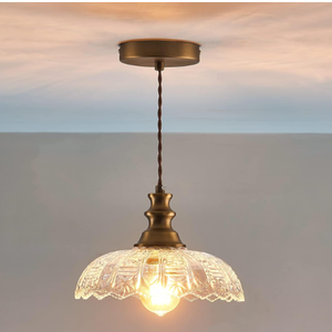 Latinulu 1Light Pendant Light with Oil Rubbed Bronze Metal Glass Shade and Adjustable Cord Industrial Ceiling Hanging Light for Kitchen Island Bar Dining Room Bedroom Foyer Hallway Farmhouse