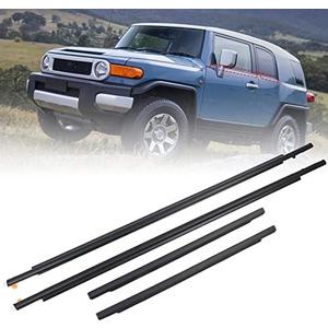 YZQPNB Weatherstrip Window Molding Trim Seal Belt Compatible with Toyota FJ Cruiser 2007-2014 Front Rear Left Driver & Right Passenger Side Door Outside Belt Black