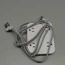 Flat Plug Extension Cord, HANYCONY 5ft Power Strip with 4 USB Ports(2 USB C), 4 Widely Outlets Extender, Wall Mount, Desk Charging Station for Office School Travel Dorm Room Essentials, ETL Listed (White)