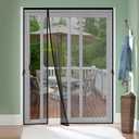 Fiberglass Magnetic Screen Door Fit Door Size 72 x 96 in- Heavy Duty Fiberglass Screen Door Mesh for Interior Door, Patio and Sliding Doors - Door Screen Magnetic Closure Let Fresh Air in
