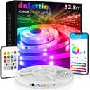2 x dalattin BGRIC 32.8ft LED Strip Lights for Bedroom, 5050 Smart LED Lights with Multiple Colors on One Line, Works with App & IR Remote, Music Sync for Room Decor Party Gaming