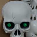 5.4Ft Halloween Skeleton - Life Size Skeleton with Glowing Eyes Scary Creepy Sound Movable Joints Full Size Posable Skeleton Decor Halloween Decorations Outdoor Indoor