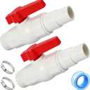 TonGass Upgraded 2-Way Ball Valve Replacement Compatible with Hayward SP0729 Econoline, 1.5" MIP x 1.5"-1.25" Hose Adapter, Heavy-Duty Pool Filter Valve for Flow Regulation & Draining - 2 Pack