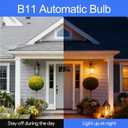 Energetic 6 Pack Dusk to Dawn LED Outdoor Light Bulb, 60 Watt Equivalent(5W), 500LM, Soft White 2700K, E12 Base, Automatic On/Off Sensor Edison Filament Candelabra Bulb for Porch, Photocell Sensor ETL
