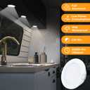 GZV RV Puck Light, RV Recessed Ceiling Light, DC 12V LED Light for Under Cabinet Camper Van Truck Motorhome Interior Lighting, 6 Pack (3000K with White Finish Warm White)