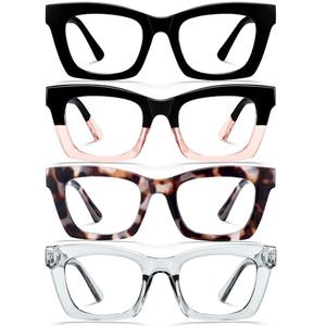 CCVOO Oprah Style Reading Glasses for Women, Stylish Eyeglasses, Blue Light Readers, Cheaters +1.7