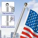 Loretoy 2 Pack Aluminum Alloy Flag Pole Rings, 360 Degree Rotating Flagpole Flag Mounting Rings Spinning Flag Pole Kit with Carabiner for 0.75-1.00 Inch Diameter Flagpole ( 1 inch, Silver)