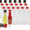 Cornucopia Brands 3oz Mini Hot Sauce Bottles (Pack of 24) Little Sauce Bottles w/Red Caps, Dripper Inserts, and Black Shrink Bands