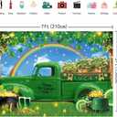 Happy St. Patrick's Day Truck Backdrop 7x5FT Irish Gold Coin Shamrock Rainbow Green Truck Photography Background St. Patricks Day Party Decorations Supplies Photo Props