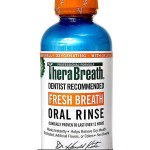 TheraBreath Dentist Recommended Fresh Breath Oral Rinse - Icy Mint Flavor, 16 Fl Oz (Pack of 1)