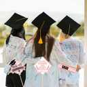 YEIRFYY 35 Pieces Pink Rose Gold Graduation Photo Booth Props Class of 2026 Graduate Photobooth Sticks Preschool Kindergarten Elementary Middle School High School Congrats Grad Party Decorations