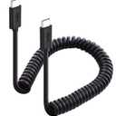 Cable Matters Coiled USB-C to USB-C Cable 1-4 Feet, Up to [60W Charging, 480Mbps Data Transfer] Compatible with Apple CarPlay, Android Auto, USBC Charger Cable for iPhone 16/15, Galaxy S24