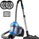 Eureka Bagless Canister Vacuum Cleaner, Lightweight Vac for Carpets and Hard Floors, w/Filter, Blue, Whirlwind NEN110B