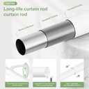 TKZTKZ Sturdy Durable Curtain Rod:White Curtain Rods for Windows 18-60 Inch,Adjustable Heavy Duty Curtains Rod for Bedroom/Kitchen/Dorm/Apartment/Door,Small Modern Decorative Drapery Rods (All-Metal)
