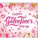 Happy Galentine's Day Backdrop 8x6FT Hot Pink Galentines Day Party Decorations Background Galentine Girls Party Supplies Photo Props