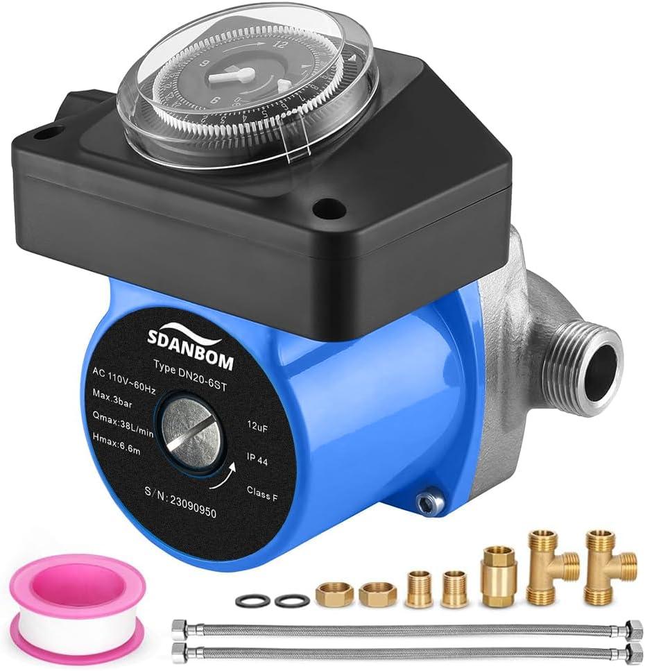 Hot Water Recirculating Pump - 100W Instant Heater With Timer for Tank/Electric Heaters, Extremely Quiet
