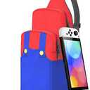 Cute Travel Bag for Nintendo Switch/2/Lite/OLED, Small Sling Portable Waterproof Backpack Carrying Crossbody Shoulder Chest Gaming Bag Case for NS SD Console Dock Joy-Cons Accessories Storage