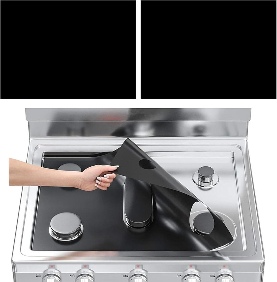 2PCS Guards for Gas Stove Top Protector Covers 0.3mm Cuttable,Heat Resistance Burner Covers Stove Mat ProtectorSafe Reusable Easy Cleanable Gas Guards Stove Covers for Gas Stove
