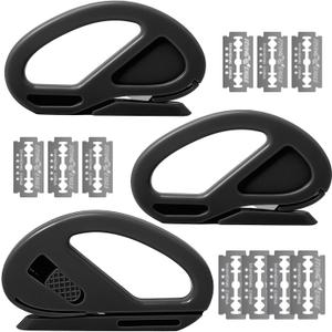 3 Pack Wrapping Paper Cutter & 10 Replaceable Blades, Safety Sliding Gift Wrap Cutter, Effortless Utility Cutting Tool for Christmas, Holidays, Birthdays, Window Tint, Car Wrap, Craft Making