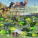 Dinosaur Toys,Create A Dinosaur World Road Race,Flexible Track Playset and 2 pcs Cool Dinosaur car for 3 4 5 6 Year & Up Old boy Girls Best Gift