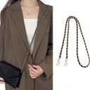 Bag Leather Chain Strap for Handbag Replacement,Purse Chain Shoulder Straps Crossbody (BLACK-90CM) (35.5in)